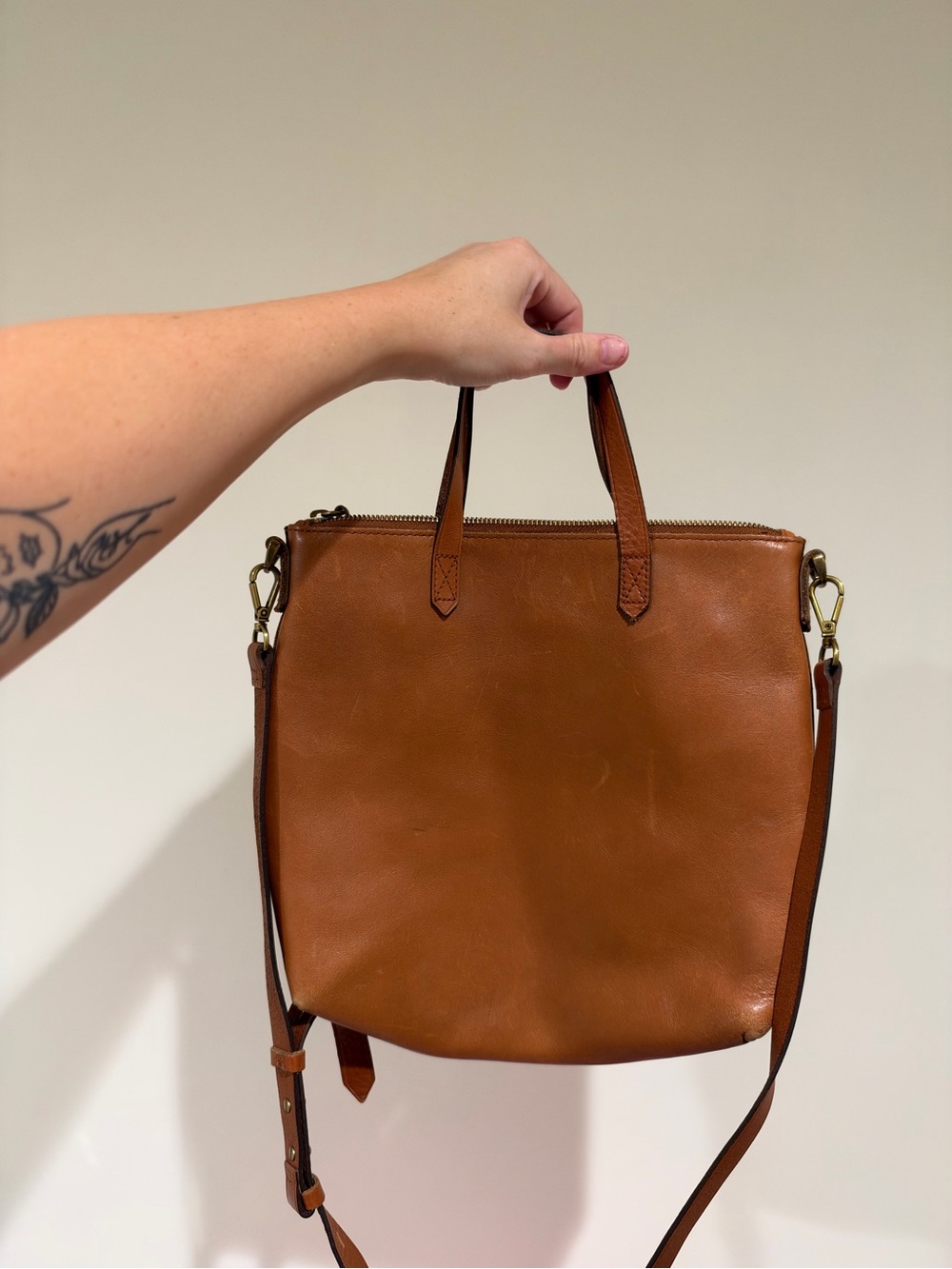 Madewell Classic Tan Leather Convertible Tote
